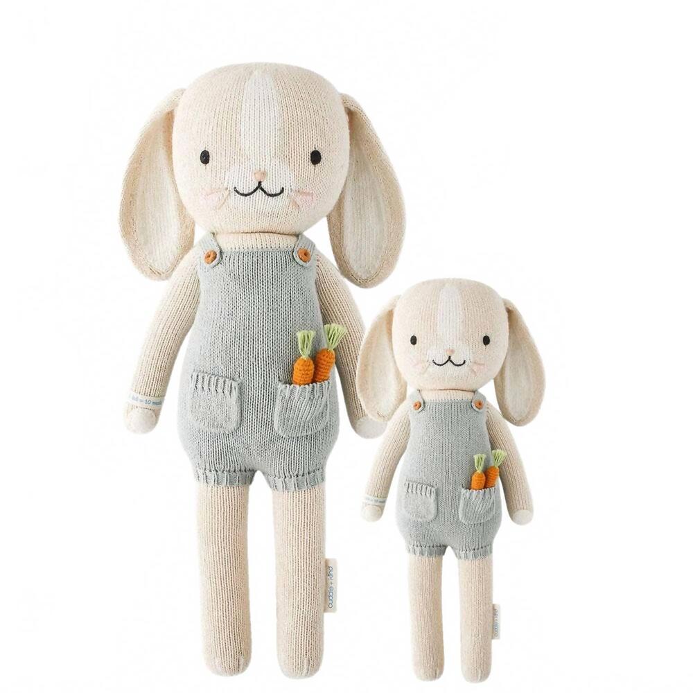 NEW CUDDLE + KIND henry the bunny doll - 20" in blue/white